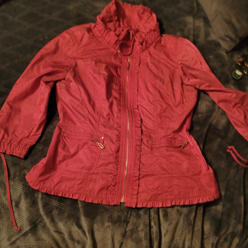NWOT white house black market windbreaker-jacket sz 8 hot pink
